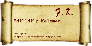Fülöp Kelemen névjegykártya